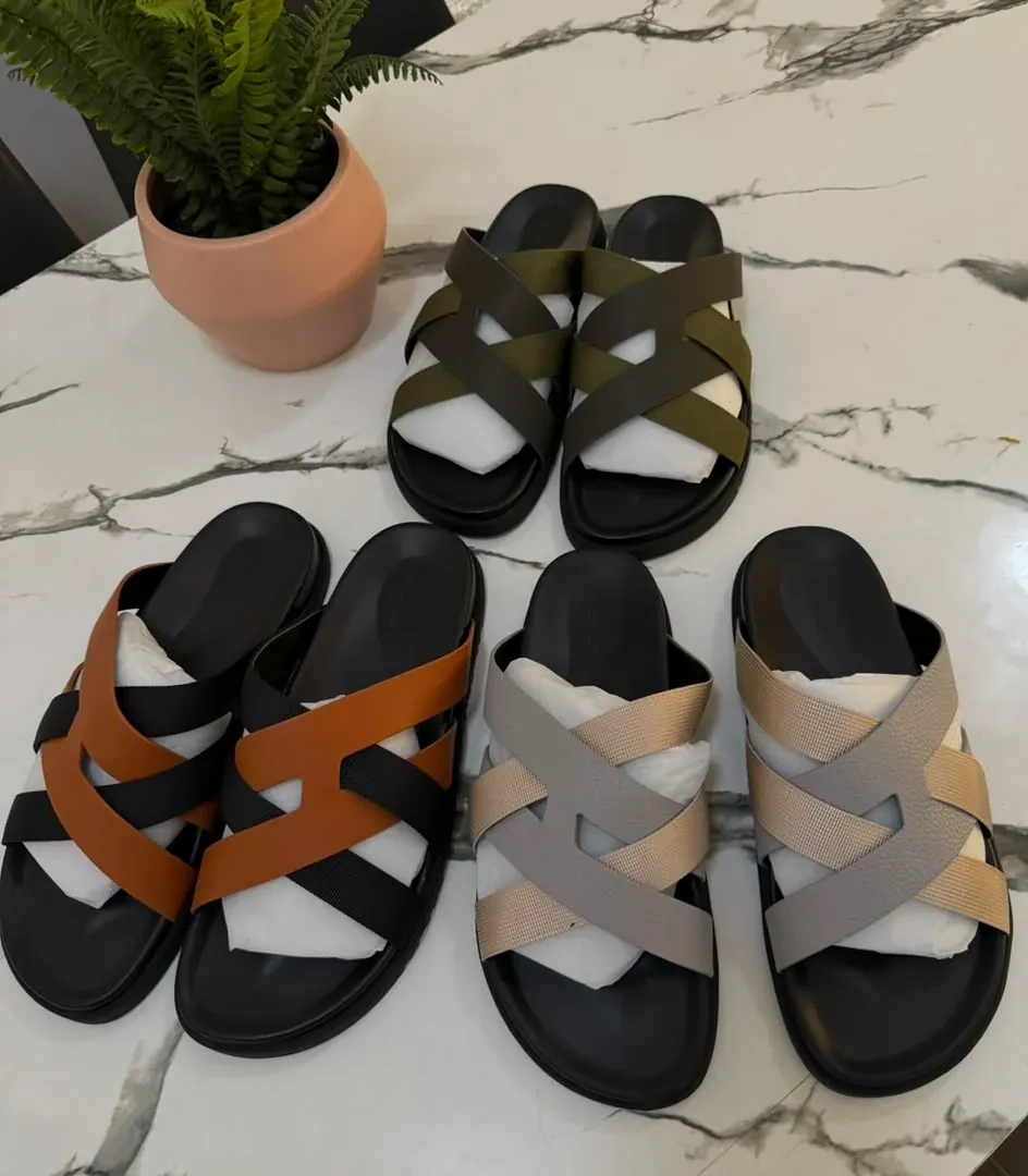 Cross-Strap Sandals, Four Colours