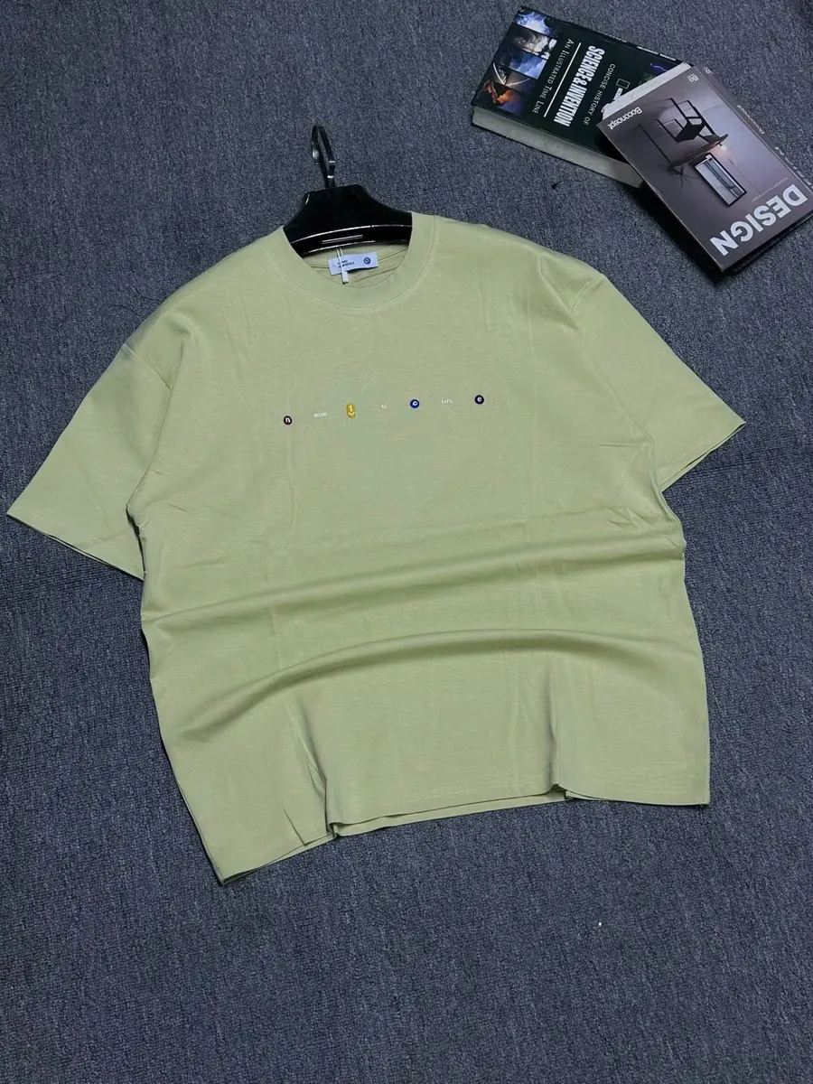 Sage Dot-Embroidered Oversized Tee